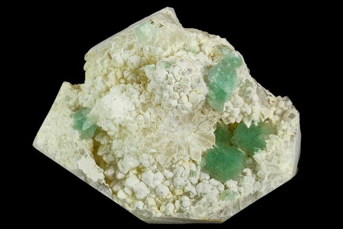 Green Stepped Fluorite Crystals on Quartz - China #122020